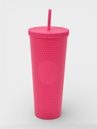 Стакан с крышкой и трубочкой Доляна «С собой», 900 мл, пластик PP, розовый - Фото 1