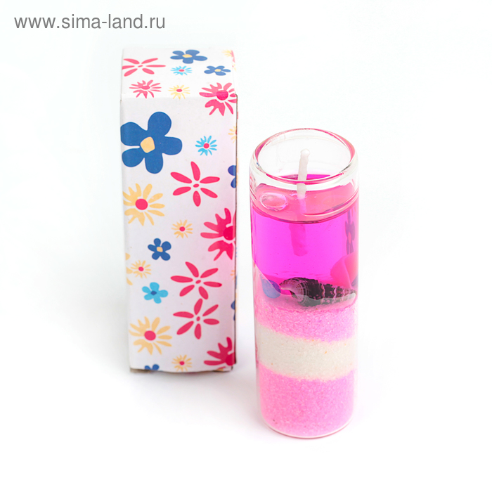 Свеча гелевая "Морской берег", цвет розовый - Фото 1