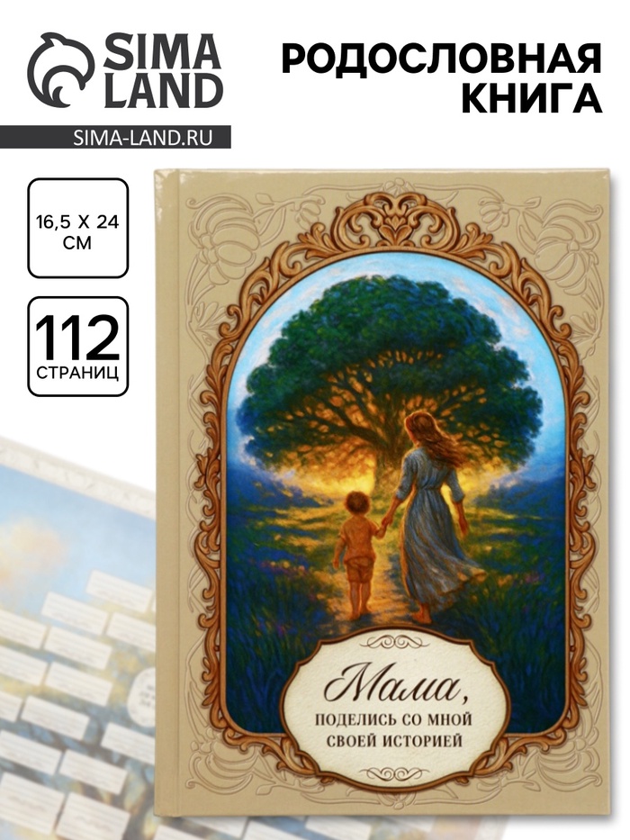 Родословная книга «Мама», 56 листов, 112 страниц, 16.5×24 см
