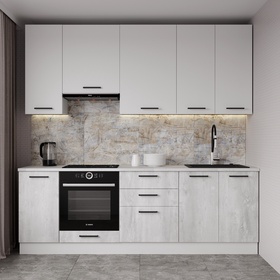 Кухонный гарнитур 2400х600 мм БЛАНКА столешница Марквина белый 26мм