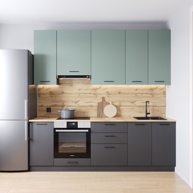 Кухонный гарнитур 2400х600 мм ИЗУМРУД столешница Вотан 38мм