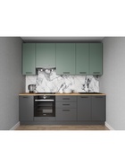 Кухонный гарнитур прямой «ИЗУМРУД», 2400×600 мм, столешница 38 мм, цвет антрацит/муссон/вотан - Фото 2