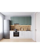 Кухонный гарнитур прямой «МУССОН», 2400×600 мм, столешница 38 мм, цвет жемчуг/муссон/вотан - Фото 1