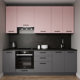 Кухонный гарнитур 2400х600 мм РОЗА столешница Детройт 38мм
