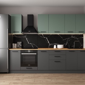 Кухонный гарнитур 2800х600 мм ИЗУМРУД столешница Вотан 38мм