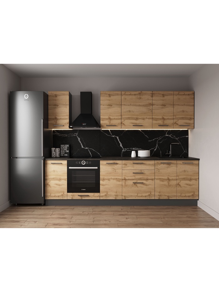 Кухонный гарнитур прямой «КРАФТ», 2800×600 мм, цвет дуб крафт детройт - Фото 1