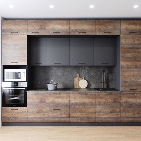 Кухонный гарнитур 3400х600 мм ТРАНСИЛЬВАНИЯ столешница Детройт 38мм