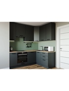 Кухонный гарнитур 2200х1600 мм АНТРАЦИТ столешница Вотан 26мм 10991351