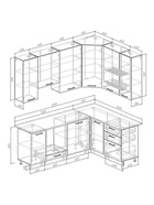 Кухонный гарнитур угловой «БЛАНКА», 2200×1600 мм, цвет жемчуг/пайн мрамор марквина белый - Фото 2