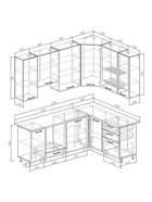 Кухонный гарнитур угловой «ЛАТТЕ», 2200×1600 мм, цвет мокко/сатин мрамор марквина белый - Фото 2