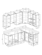 Кухонный гарнитур угловой «МУССОН», 2200×1600 мм, цвет жемчуг/муссон дуб Вотан - Фото 2