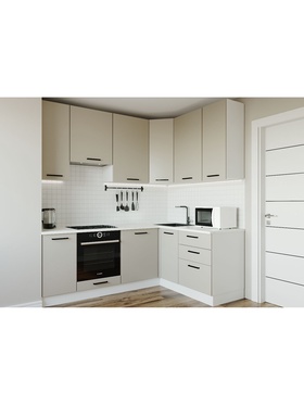 {{photo.Alt || photo.Description || 'Кухонный гарнитур 2200х1600 мм ШАМПАНЬ столешница Марквина белый 26мм'}}