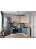 Кухонный гарнитур угловой «ФЬЮЖН», 2200×1600 мм, цвет маренго/сатин сосна осло - Фото 1