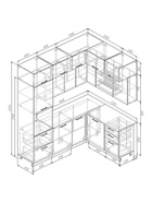 Кухонный гарнитур угловой «ВЕГАС», 2200×1700 мм, цвет антрацит/жемчуг дуб Вотан - Фото 2