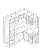 Кухонный гарнитур угловой «ЛАТТЕ», 2200×1700 мм, цвет мокко/сатин мрамор марквина белый - Фото 2