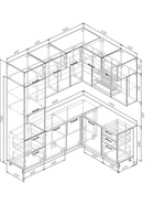 Кухонный гарнитур 2200х1700 мм ФЬЮЖН столешница Сосна осло 38мм 10991377