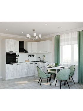 {{photo.Alt || photo.Description || 'Кухонный гарнитур 2400х1600 мм БЛАНКА столешница Марквина белый 26мм'}}