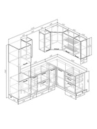 Кухонный гарнитур угловой «БЛАНКА», 2400×1600 мм, цвет жемчуг/пайн мрамор марквина белый - Фото 2