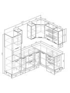 Кухонный гарнитур 2400х1600 мм ИЗУМРУД столешница Вотан 38мм 10991383