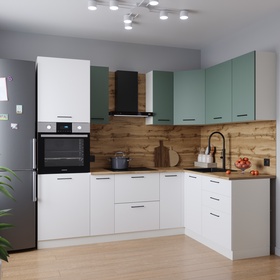 Кухонный гарнитур 2400х1600 мм МУССОН столешница Вотан 38мм