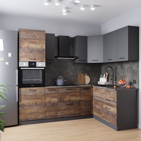 Кухонный гарнитур 2400х1600 мм ТРАНСИЛЬВАНИЯ столешница Детройт 38мм