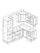 Кухонный гарнитур угловой «ТРАНСИЛЬВАНИЯ», 2400×1600 мм, цвет антрацит/трансильвания детройт - Фото 2