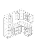 Кухонный гарнитур угловой «ЭЛЕГАНЦИЯ», 2400×1600 мм, цвет вулканический серый/жемчуг лавант - Фото 2