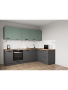 Кухонный гарнитур 2600х1600 мм ИЗУМРУД столешница Вотан 38мм 10991393