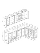 Кухонный гарнитур угловой «ЛАТТЕ», 2600×1600 мм, цвет мокко/сатин мрамор марквина белый - Фото 2