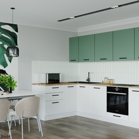 Кухонный гарнитур 2600х1600 мм МУССОН столешница Вотан 38мм