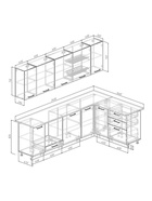 Кухонный гарнитур угловой «МУССОН», 2600×1600 мм, цвет жемчуг/муссон дуб Вотан - Фото 2