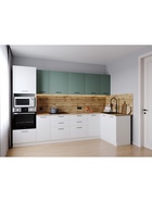 Кухонный гарнитур угловой «МУССОН», 3200×1400 мм, цвет жемчуг/муссон дуб Вотан - Фото 1