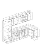 Кухонный гарнитур угловой «ЭЛЕГАНЦИЯ», 3200×1400 мм, цвет вулканический серый/жемчуг лавант - Фото 2