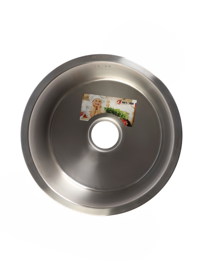 Мойка кухонная AFLORN AF94545, нержавеющая сталь, круглая, 45 см - Фото 1