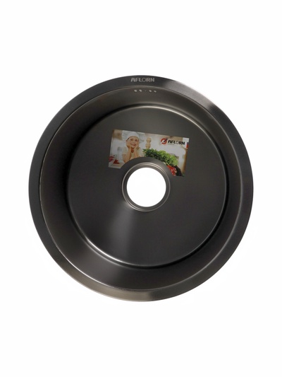 Мойка кухонная AFLORN AF94545, нержавеющая сталь, круглая, 45 см, черная