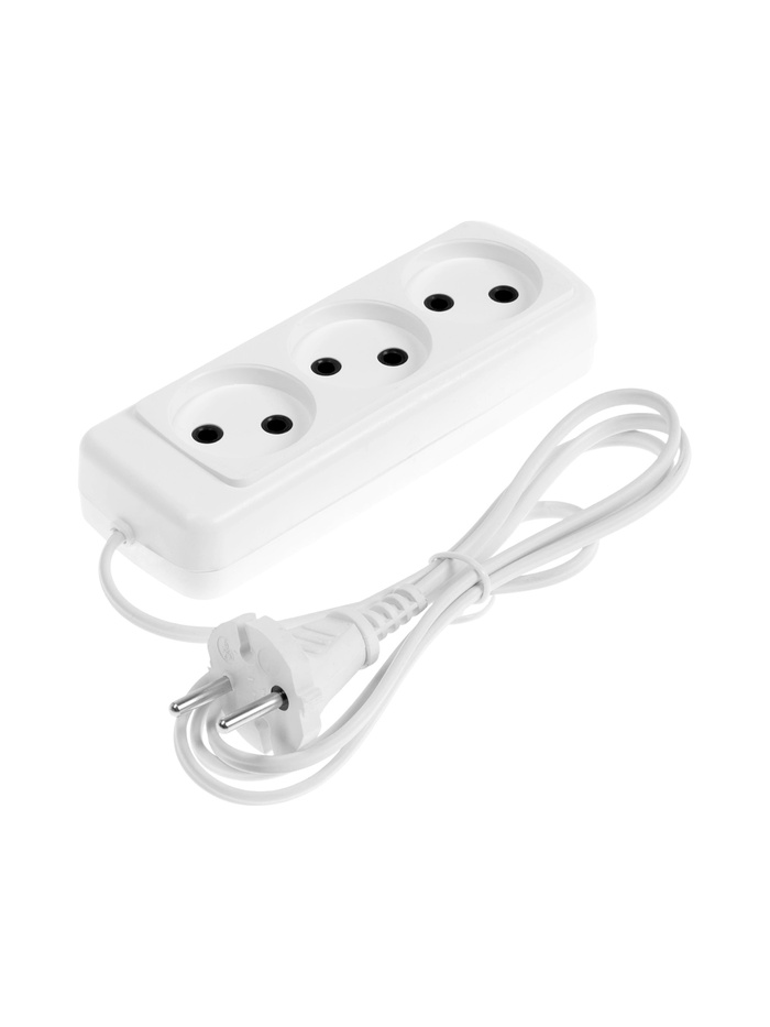 Удлинитель СТАРТ УХ6-103, 3 розетки, 1.5 м, 6 А, ШВВП, белый - Фото 1