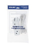 Удлинитель СТАРТ УХ6-103, 3 розетки, 5 м, 6 А, ШВВП, с заземлением, белый - фото 809494844