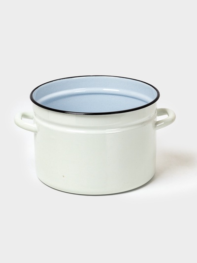 УЦЕНКА Кастрюля эмалированная, 8 л, d=26.4 см, без крышки, цилиндрическая, без декора, белая