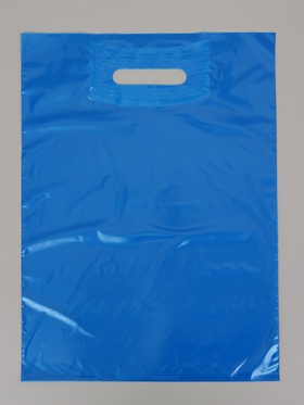 Пакет полиэтиленовый с вырубной ручкой, синий, 30х40 см, 30 мкм