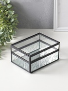 Шкатулка для украшений стекло с металлическим каркасом «Проталины», прозрачная, 11.5×15×7.3 см  (артикул 10524351)  большой выбор товаров оптом и в розницу по низким ценам с доставкой