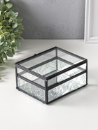 Шкатулка для украшений стекло с металлическим каркасом «Проталины», прозрачная, 11.5×15×7.3 см  (артикул 10524351)  большой выбор товаров оптом и в розницу по низким ценам с доставкой