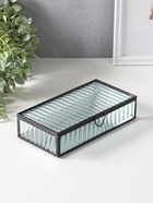 Шкатулка для украшений стекло с металлическим каркасом «Линии», прозрачная, 10×20×4.3 см  (артикул 10524353)  большой выбор товаров оптом и в розницу по низким ценам с доставкой