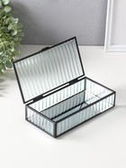 Шкатулка для украшений стекло с металлическим каркасом «Линии», прозрачная, 10×20×4.3 см  (артикул 10524353)  большой выбор товаров оптом и в розницу по низким ценам с доставкой