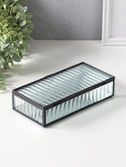 Шкатулка для украшений стекло с металлическим каркасом «Линии», прозрачная, 10×20×4.3 см  (артикул 10524353)  большой выбор товаров оптом и в розницу по низким ценам с доставкой