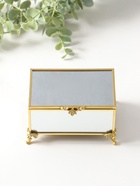 Шкатулка для украшений стекло с металлическим каркасом «Зеркальная на ножках», под золото, 12×8×7.3 см - Фото 5