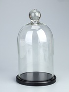 УЦЕНКА Стеклянный купол-клош с шариком на подставке «Родрик», 29×15 см, стекло, черный - Фото 1