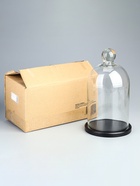 УЦЕНКА Стеклянный купол-клош с шариком на подставке «Родрик», 29×15 см, стекло, черный - Фото 6