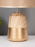 УЦЕНКА Лампа настольная "Дуб рустикальный и золото" 1х40W Е14 34х22х22 см RISALUX 10991534