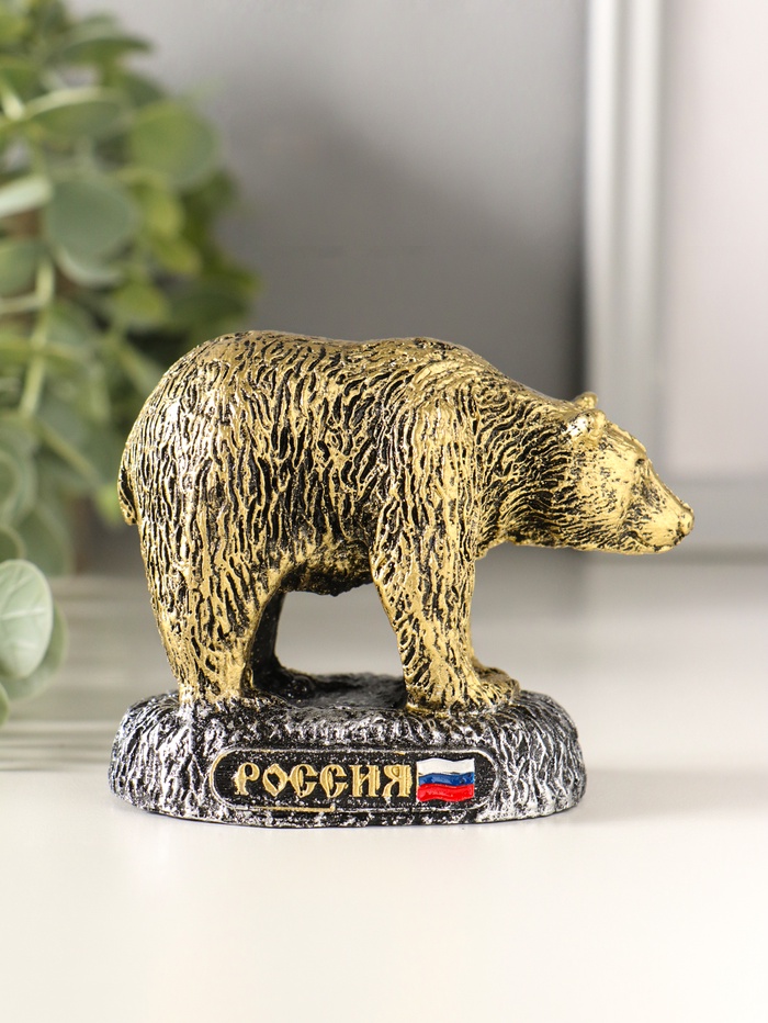 Фигурка «Медведь Россия», 7×8.5×4.5 см - Фото 1