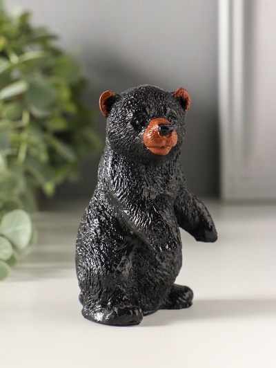Фигурка «Медведь стоя», 9.5×5.5×5.5 см, чёрный